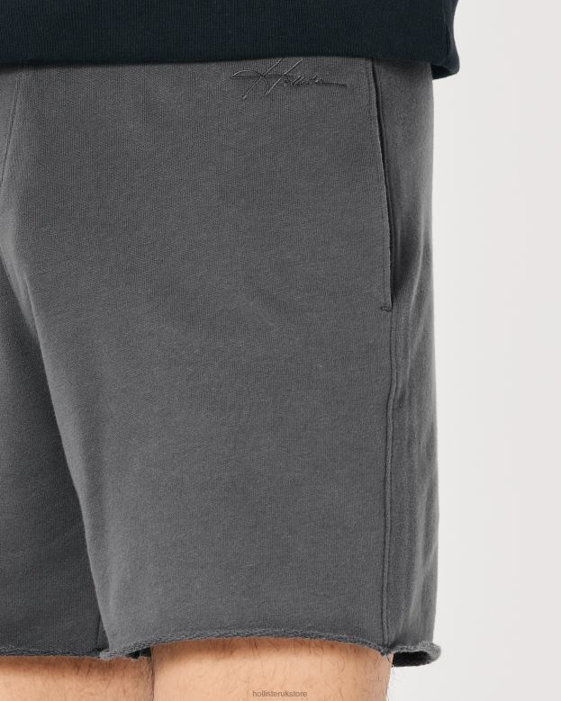 Bottoms Hollister Men Terry Fleece Logo Shorts 5\\ 488201250 Dark Grey